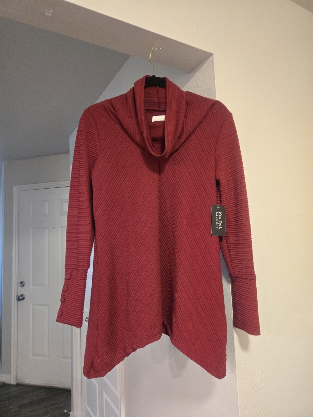 New York Laundry Red Cowl Neck Sweater